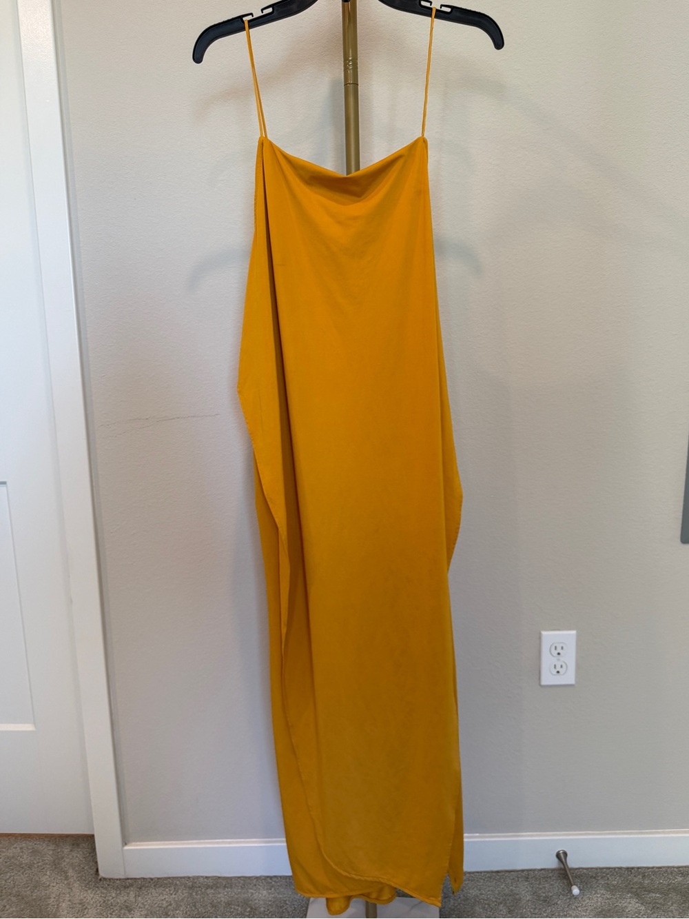 NWOT rare Zara mustard yellow double layered slip dress- size S